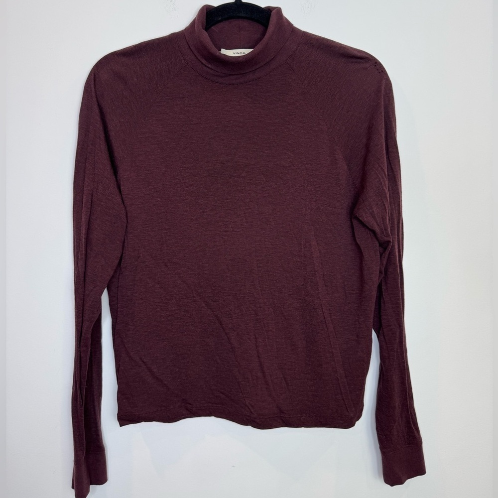 Vince plum thin lyocell wool turtleneck size XS